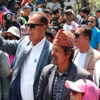 राप्रपाको प्रदर्शनमा शीर्ष नेताको अनुपस्थिति, विक्रम पाण्डे निषेधित घेराबाटै फर्किए